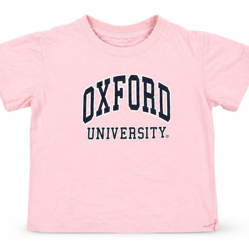 Oxford University Girls Pink T-Shirt 5-6 Years 100% Cotton Casual Tee
