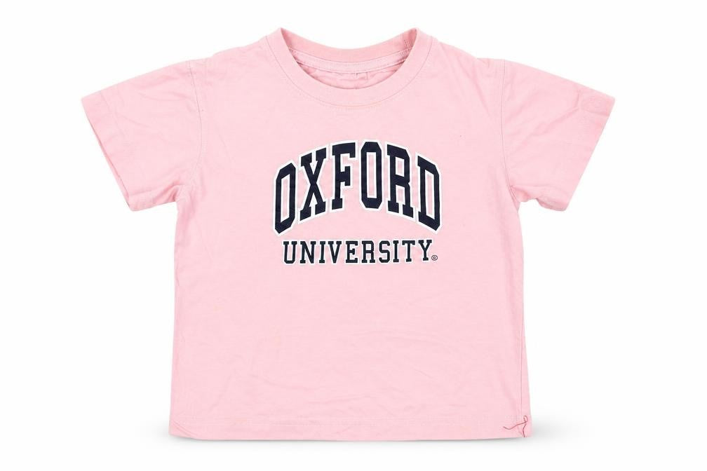 Oxford University Girls Pink T-Shirt 5-6 Years 100% Cotton Casual Tee