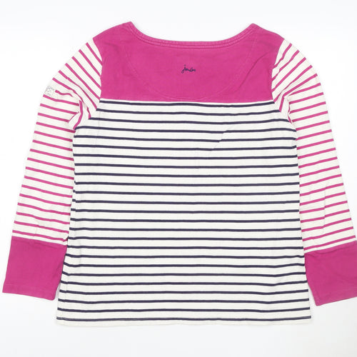 Joules Womens Multicoloured Striped Long Sleeve Cotton T-Shirt Size 14