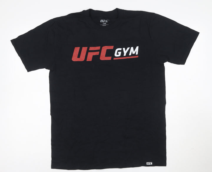 UFC Men's Black Cotton Gym Logo T-Shirt Size M