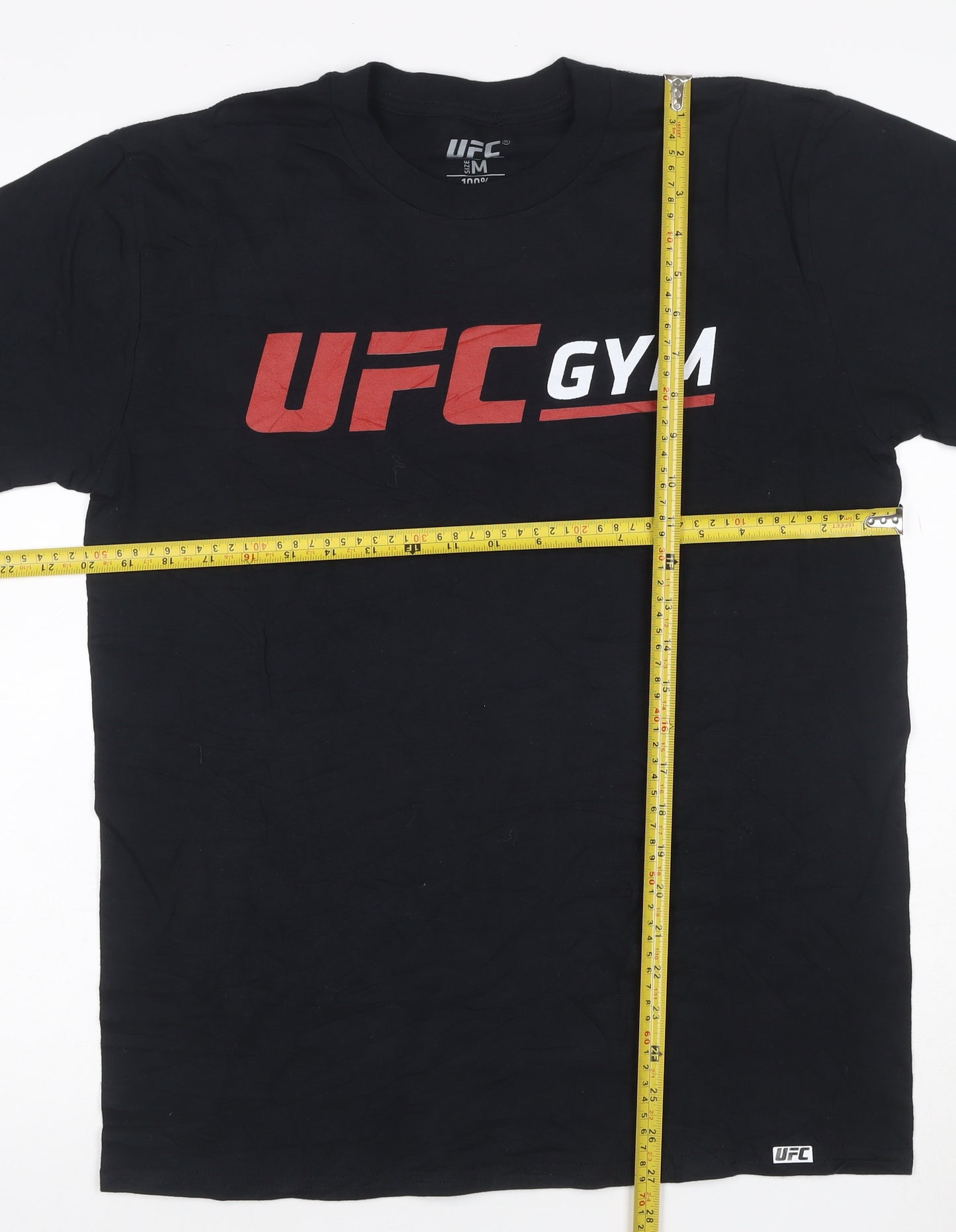 UFC Men's Black Cotton Gym Logo T-Shirt Size M