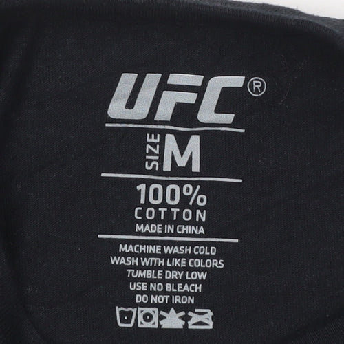 UFC Men's Black Cotton Gym Logo T-Shirt Size M