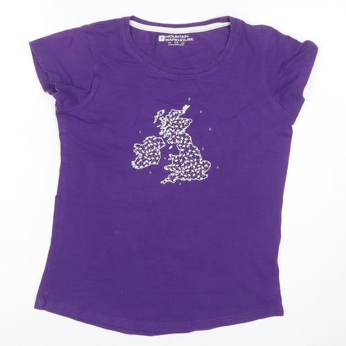 Mountain Warehouse Womens Purple Cotton Stretch T-Shirt UK 6