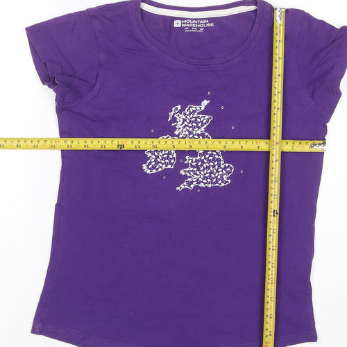 Mountain Warehouse Womens Purple Cotton Stretch T-Shirt UK 6