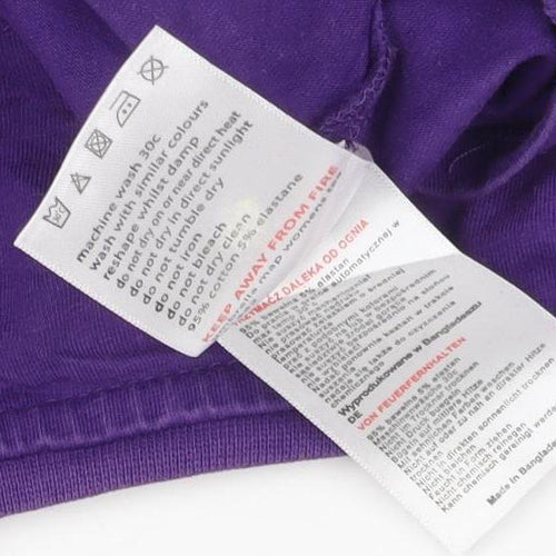 Mountain Warehouse Womens Purple Cotton Stretch T-Shirt UK 6