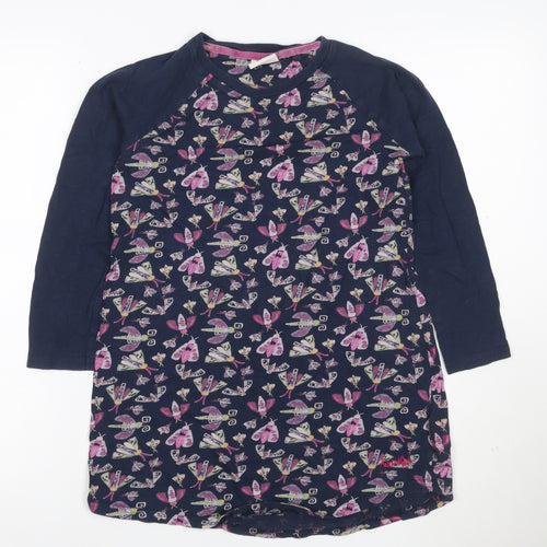Weird Fish Girls Blue 9-10 Years Long Sleeve T-Shirt Dress Butterfly Print
