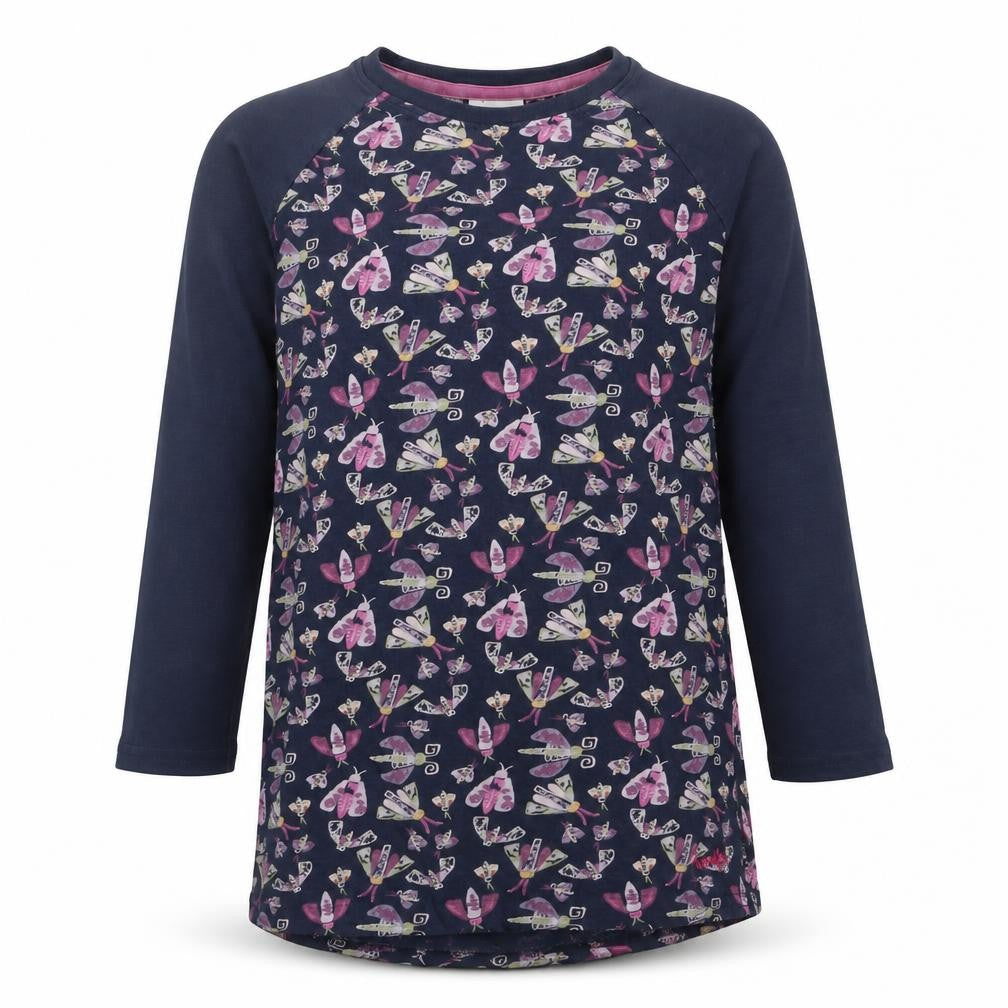 Weird Fish Girls Blue 9-10 Years Long Sleeve T-Shirt Dress Butterfly Print