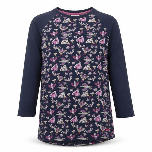 Weird Fish Girls Blue 9-10 Years Long Sleeve T-Shirt Dress Butterfly Print