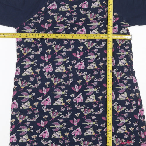 Weird Fish Girls Blue 9-10 Years Long Sleeve T-Shirt Dress Butterfly Print