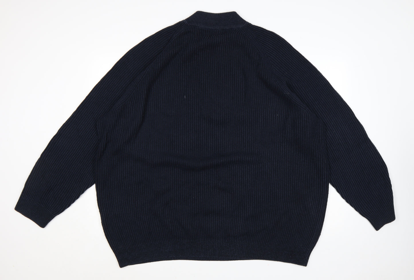 Jack & Jones Men’s Blue 3XL 1/2 Zip Chunky-Knit Mock Neck Jumper