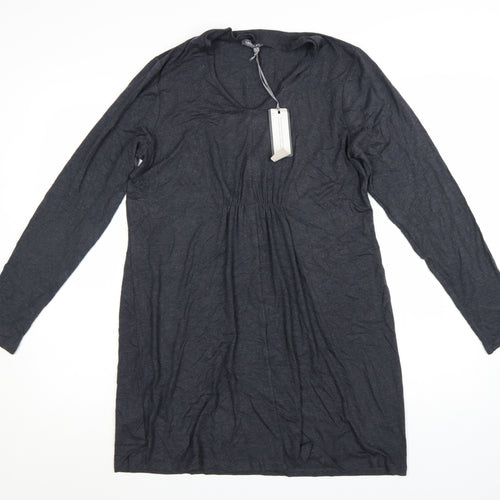 Laura Ashley Women’s Grey Long Sleeve Shift Dress Size 14