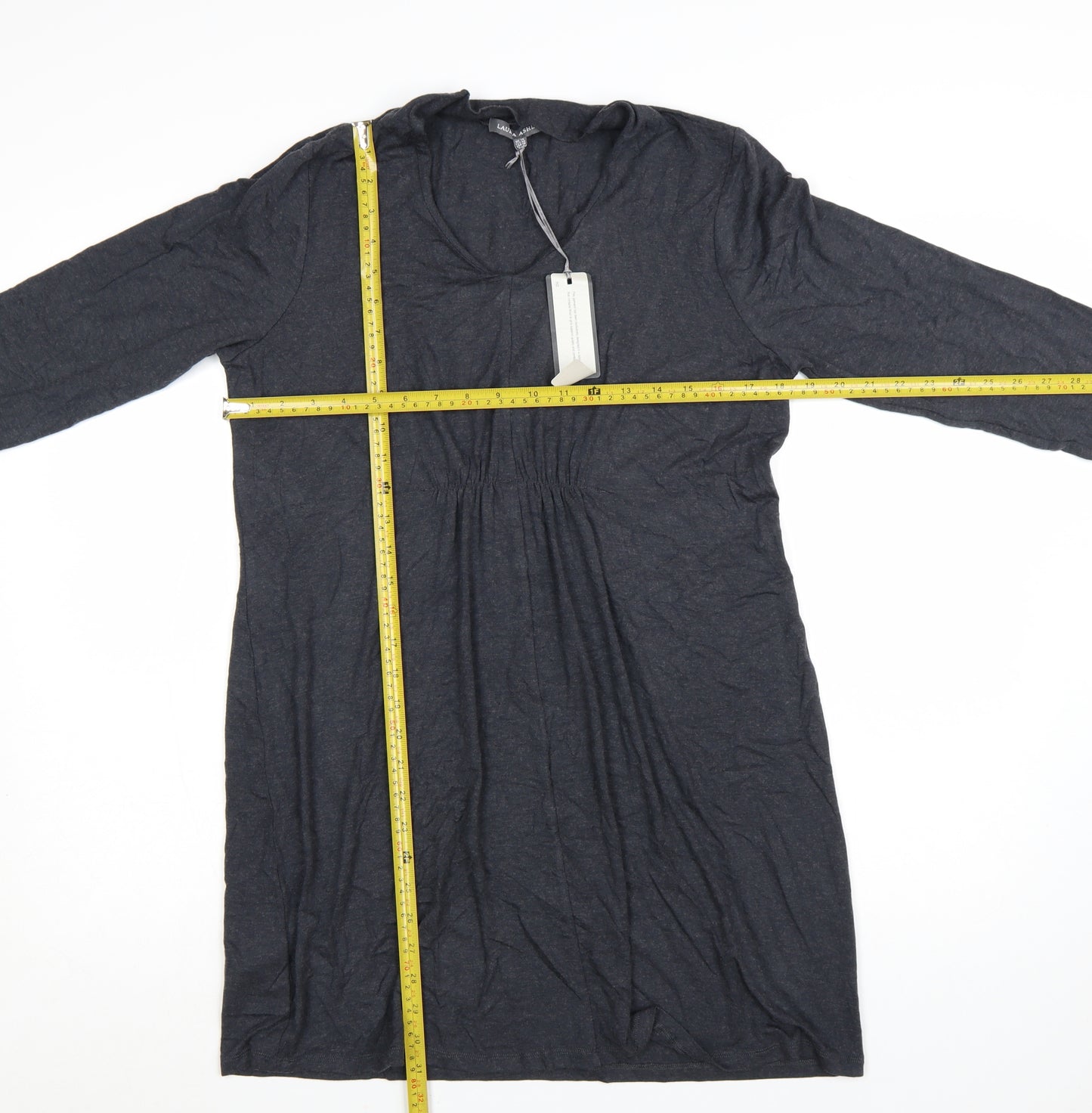 Laura Ashley Women’s Grey Long Sleeve Shift Dress Size 14