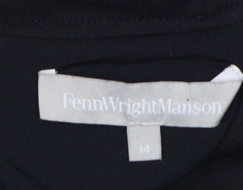 Fenn Wright Manson Women's Black Striped Bodycon Dress UK 14