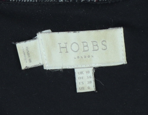 Hobbs Women Grey Check Sheath Dress UK 10 Workwear Knee Length