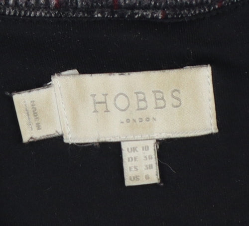 Hobbs Women Grey Check Sheath Dress UK 10 Workwear Knee Length
