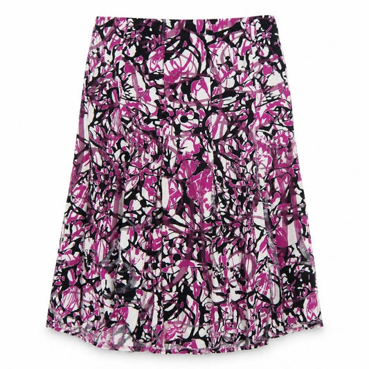Front view of Marks & Spencer Women’s Multicoloured Floral A-Line Skirt, size UK 16