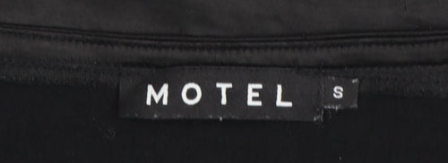 Motel Women Black Short Puff Sleeve Mini Dress Size S