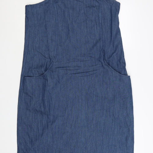 Seasalt Cornwall Women Blue Denim Pinafore Dress Size 16