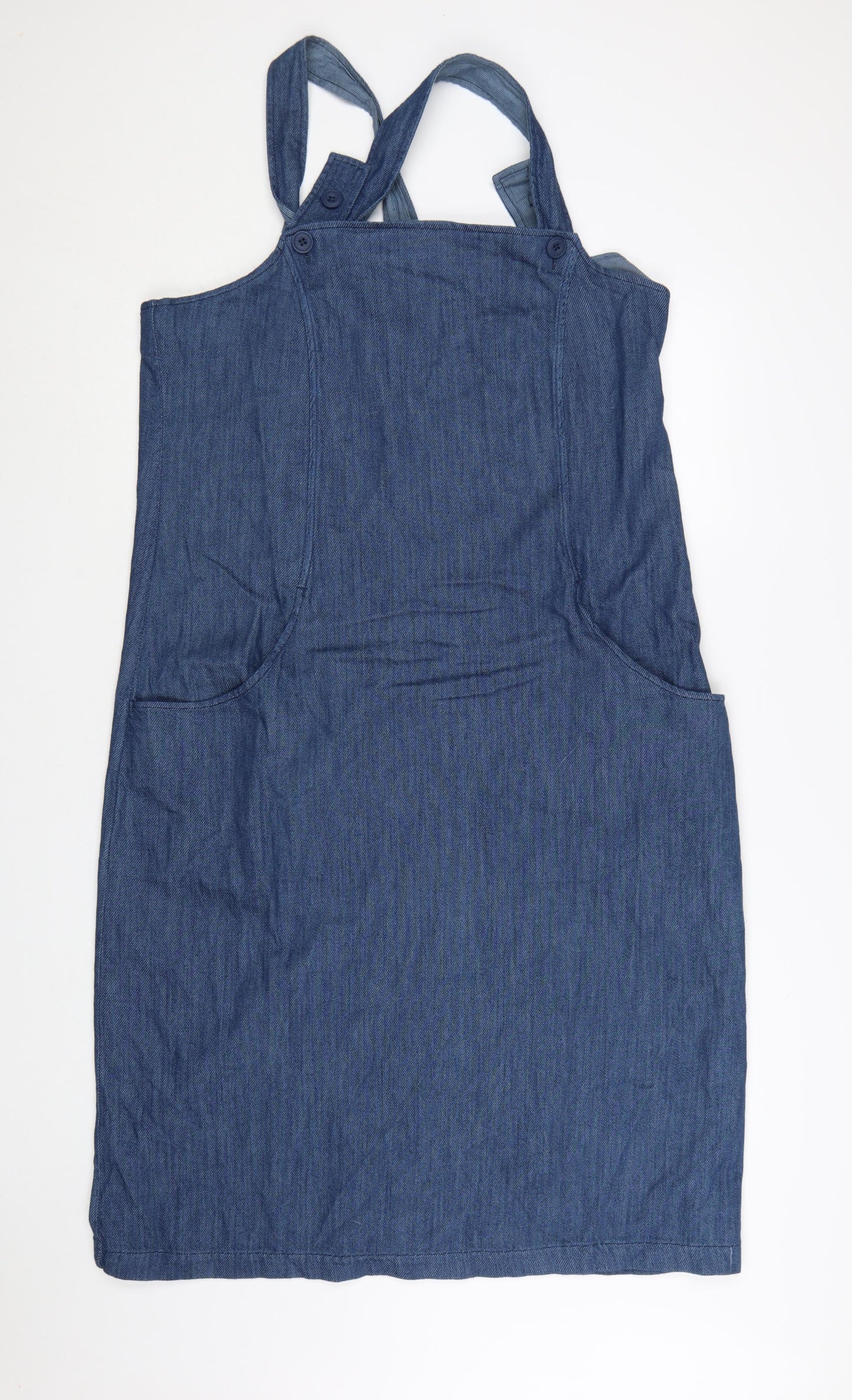 Seasalt Cornwall Women Blue Denim Pinafore Dress Size 16