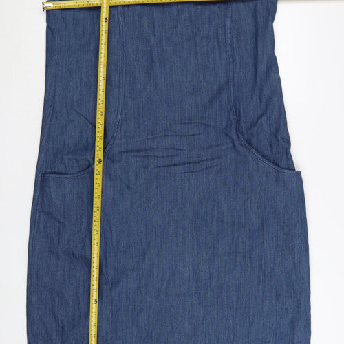 Seasalt Cornwall Women Blue Denim Pinafore Dress Size 16