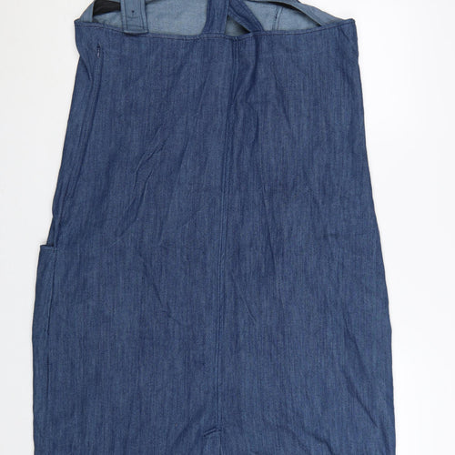 Seasalt Cornwall Women Blue Denim Pinafore Dress Size 16