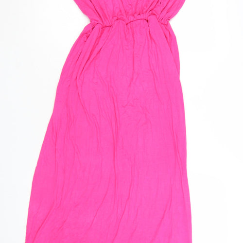 Boohoo Women Pink Maxi Sleeveless Jersey Dress Size 12