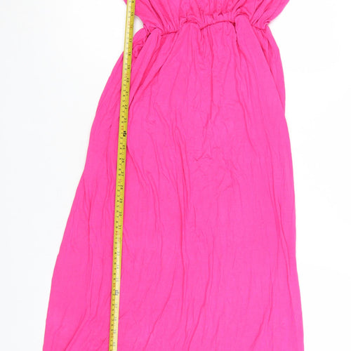 Boohoo Women Pink Maxi Sleeveless Jersey Dress Size 12