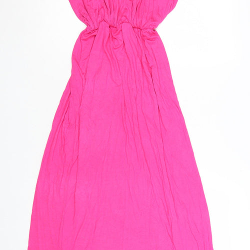 Boohoo Women Pink Maxi Sleeveless Jersey Dress Size 12