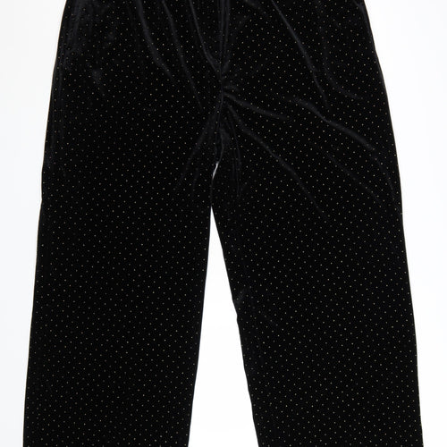 Marks and Spencer Womens Black Polka Dot Velvet Trousers Size 20