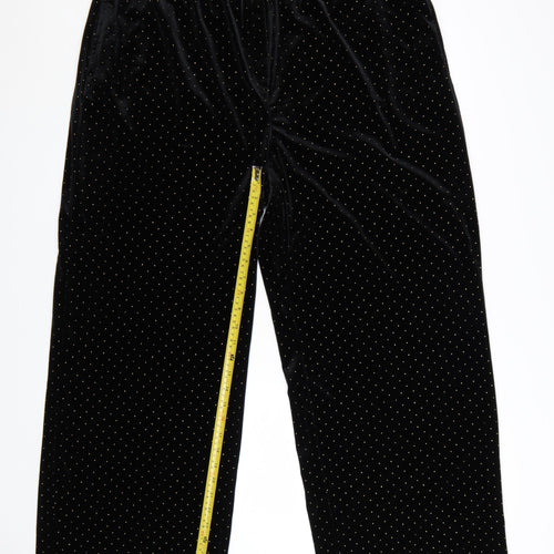 Marks and Spencer Womens Black Polka Dot Velvet Trousers Size 20
