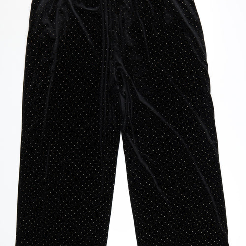 Marks and Spencer Womens Black Polka Dot Velvet Trousers Size 20