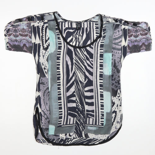 Guess by Marciano Women's Multicoloured Silk Tunic Blouse Size 8