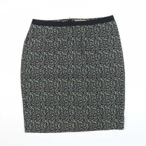 Jigsaw Women’s Black Knee Length Pencil Skirt Size 12 Cotton Tweed