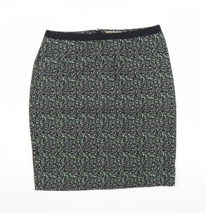 Jigsaw Women’s Black Knee Length Pencil Skirt Size 12 Cotton Tweed