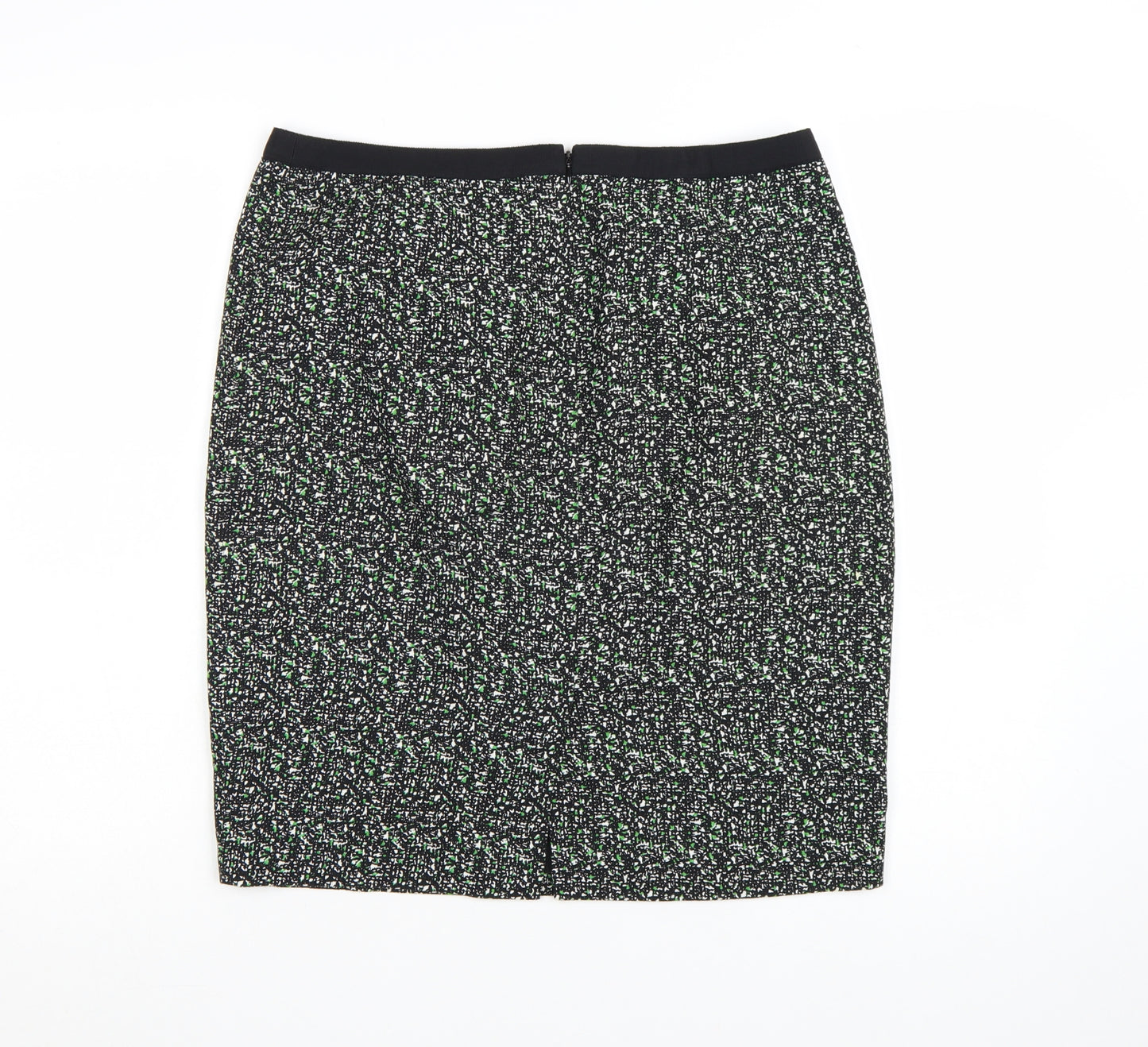 Jigsaw Women’s Black Knee Length Pencil Skirt Size 12 Cotton Tweed