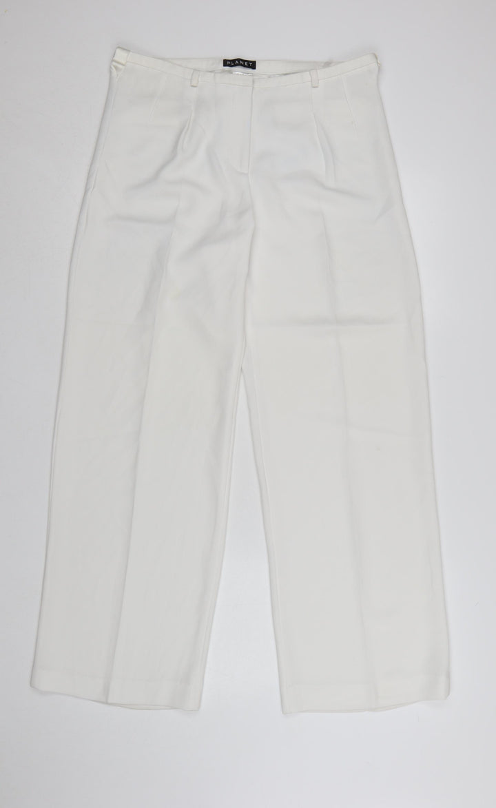 Planet Women White Size 12 Wide-Leg Dress Pants