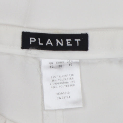 Planet Women White Size 12 Wide-Leg Dress Pants