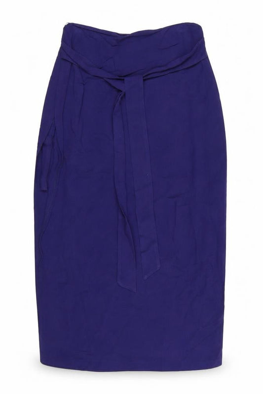 Front view of Marks & Spencer Women Blue Viscose Midi Wrap Skirt, size 12
