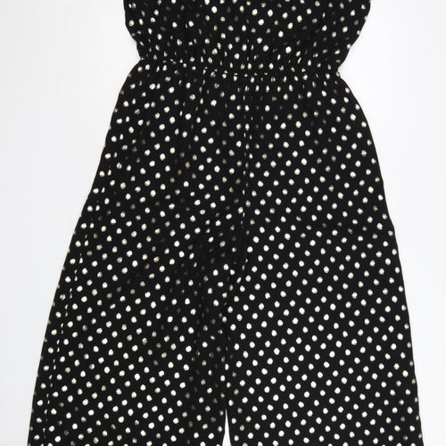 Roman Women’s Black Gold Polka Dot Sleeveless Jumpsuit Size 12