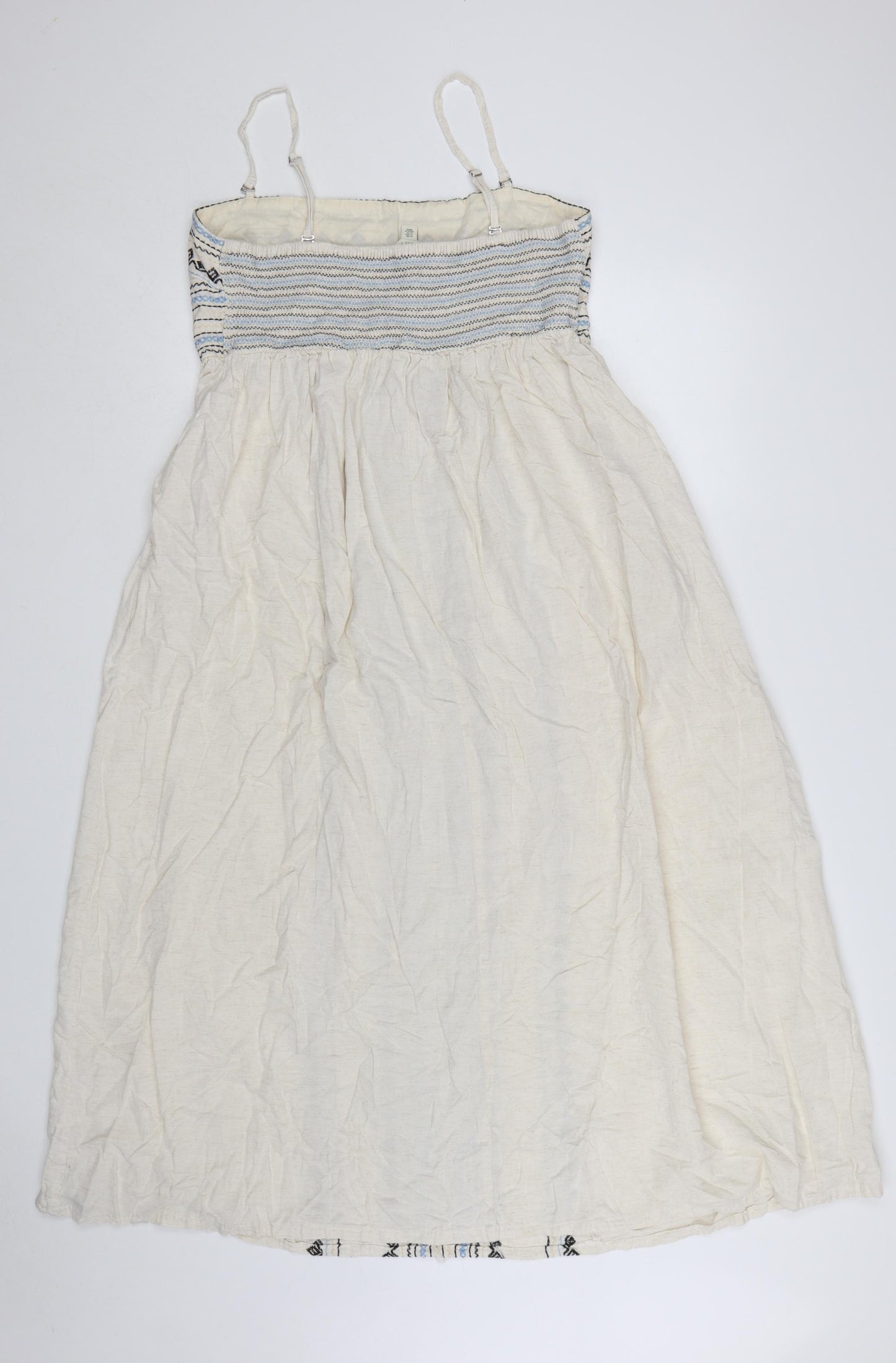 Next Women Ivory Embroidered Maxi Dress Size 18 Boho Summer Style