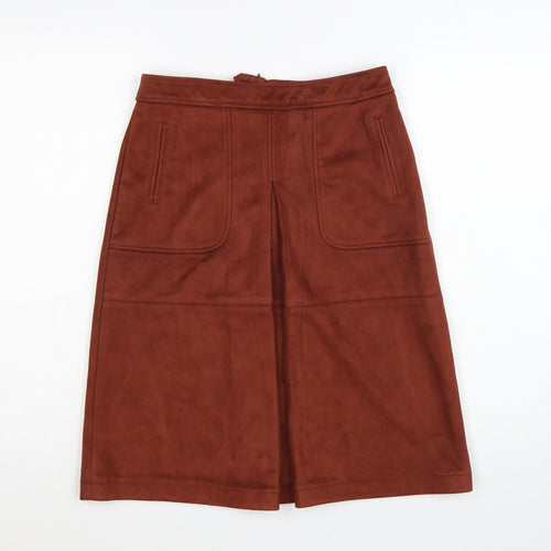 Next Women’s Brown Suede Effect A-Line Knee Length Skirt UK 6