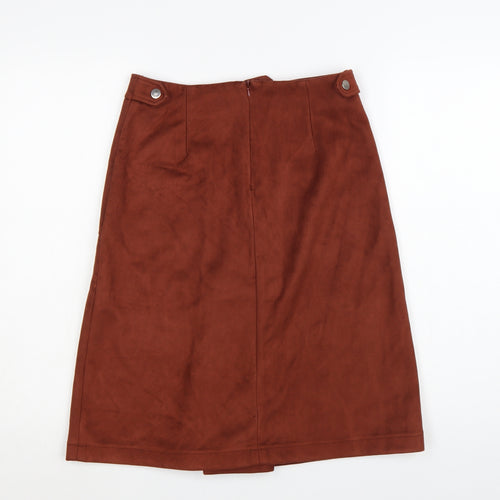 Next Women’s Brown Suede Effect A-Line Knee Length Skirt UK 6