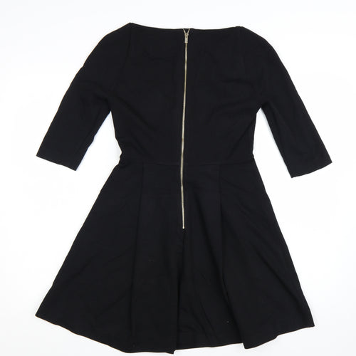 NaraMilano Women's Black Studded Fit & Flare Knee Dress Size 10
