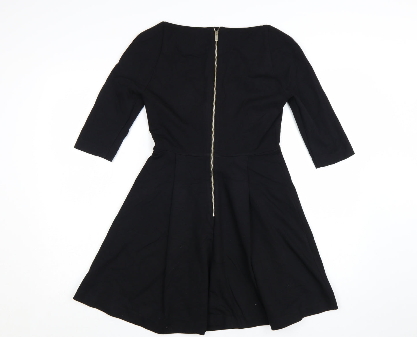 NaraMilano Women's Black Studded Fit & Flare Knee Dress Size 10