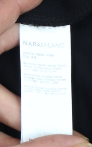 NaraMilano Women's Black Studded Fit & Flare Knee Dress Size 10