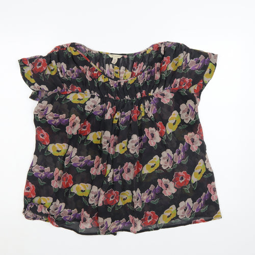 Ted Baker Women’s Multicoloured Floral Silk Tunic Blouse Size 10