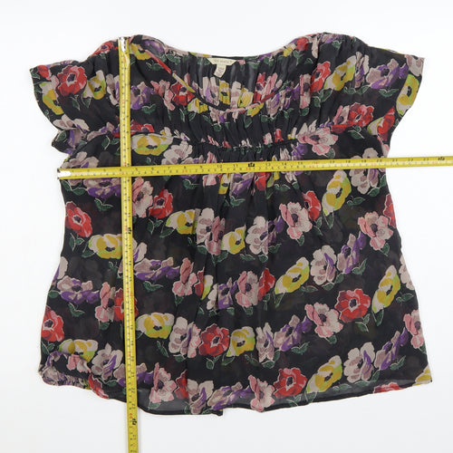 Ted Baker Women’s Multicoloured Floral Silk Tunic Blouse Size 10