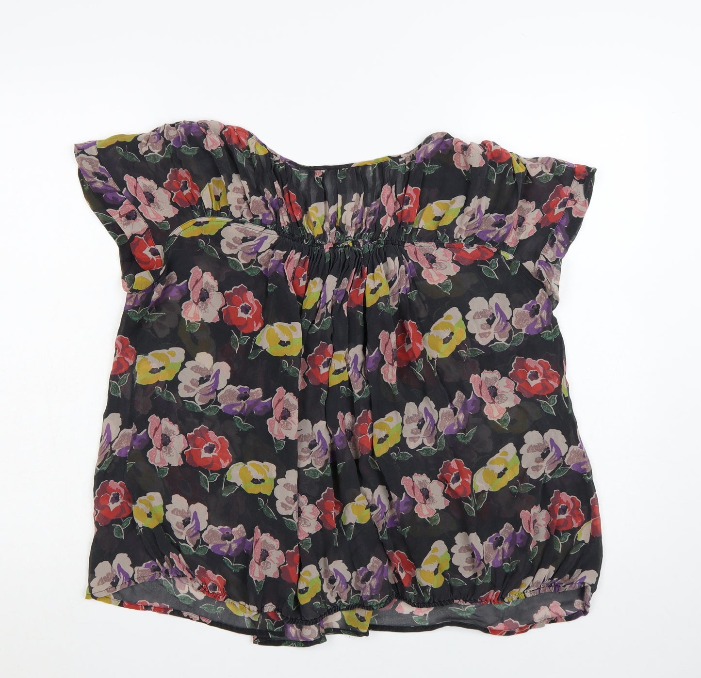 Ted Baker Women’s Multicoloured Floral Silk Tunic Blouse Size 10