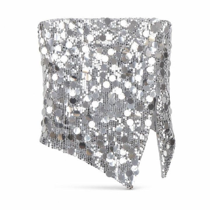 Boohoo Women's Silver Sequin Strapless Camisole Top UK 10