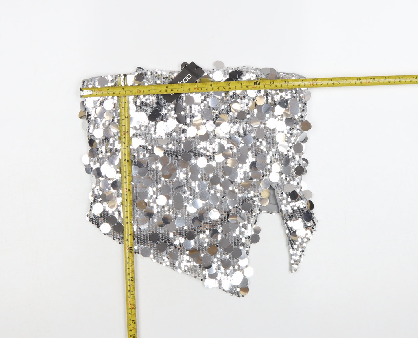 Boohoo Women's Silver Sequin Strapless Camisole Top UK 10